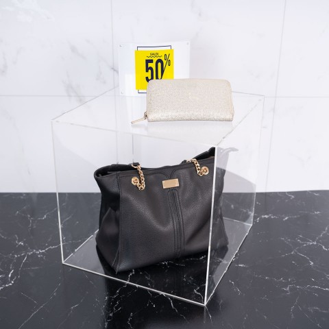 Cubo espositore 45x29 cm in polietilene glicine con kit luce
